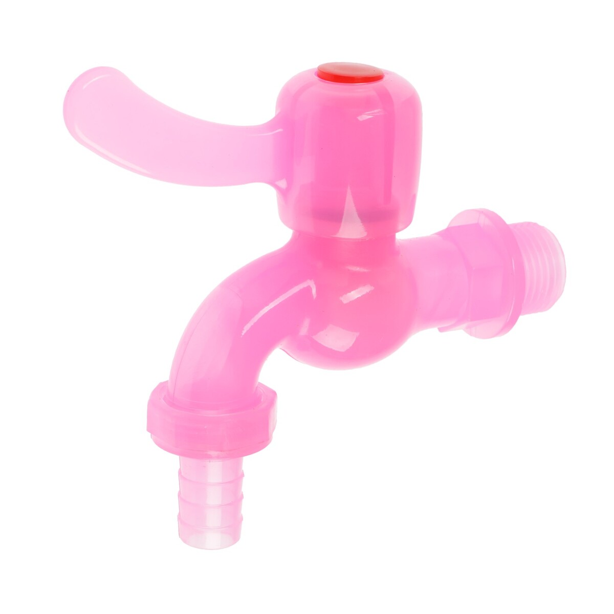 Кран водоразборный zein, со штуцером, с плоской ручкой, pp, с шаровым механизмом, розовый каталка babycare lamborghini с ручкой розовый