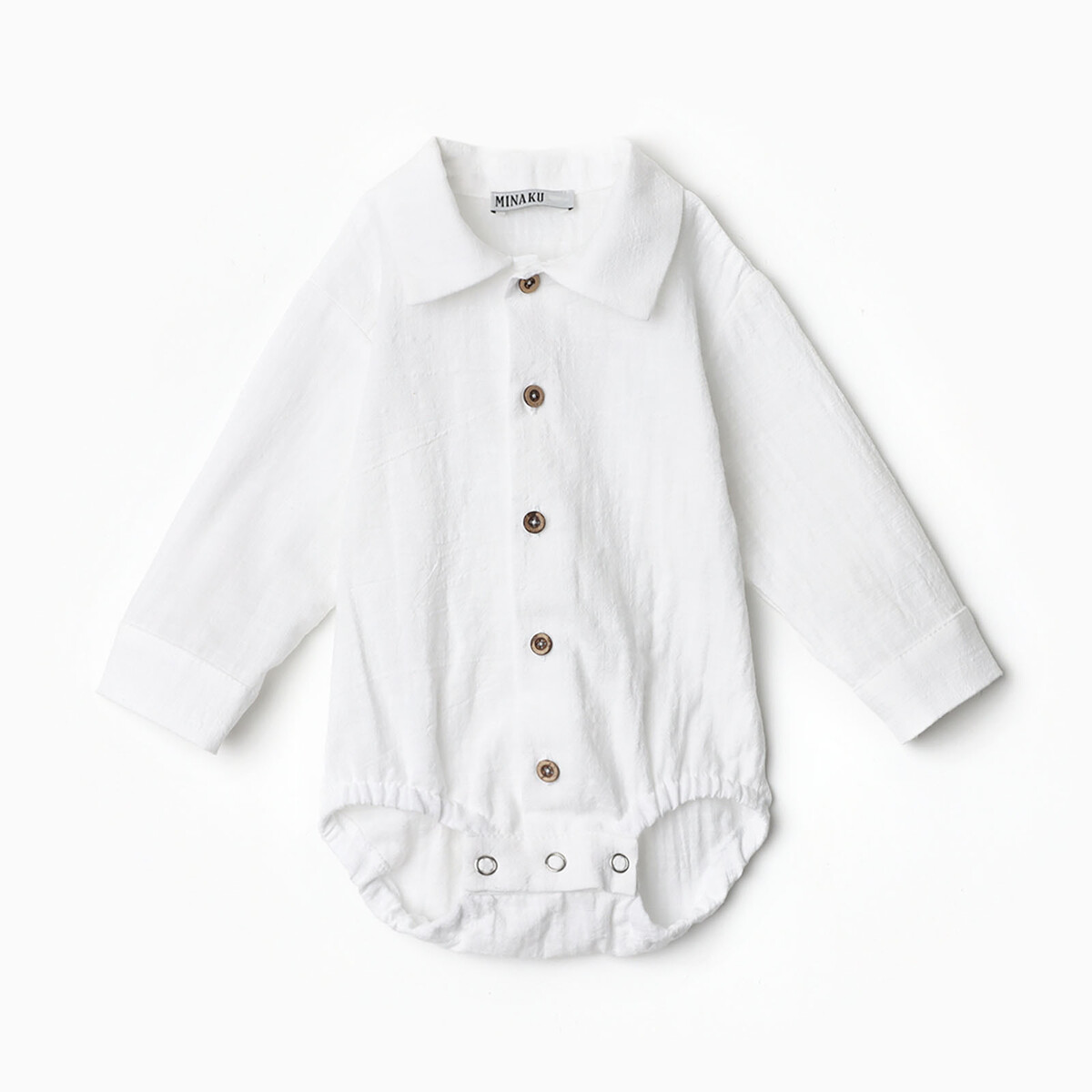 Боди рубашка MINAKU, размер 80, цвет белый