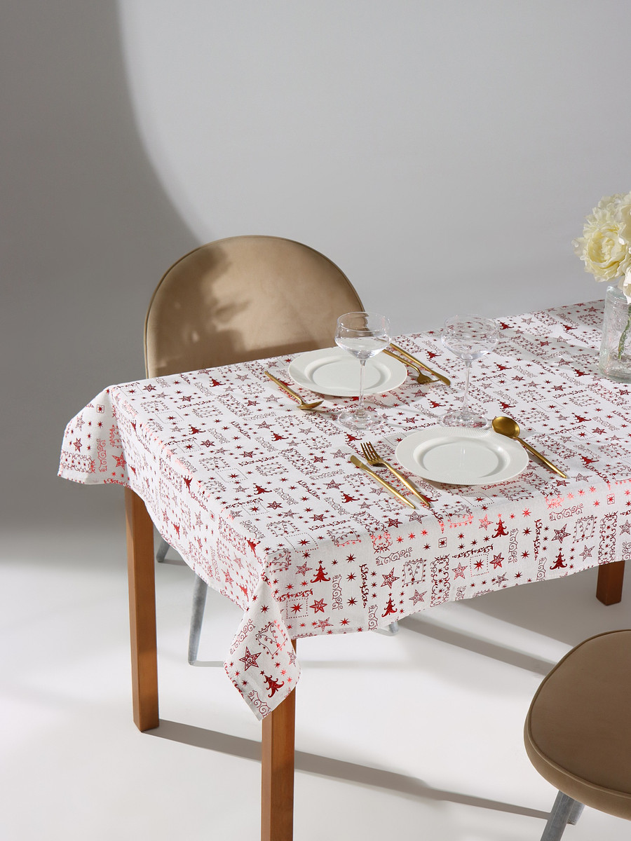 

Скатерть, Белый;красный