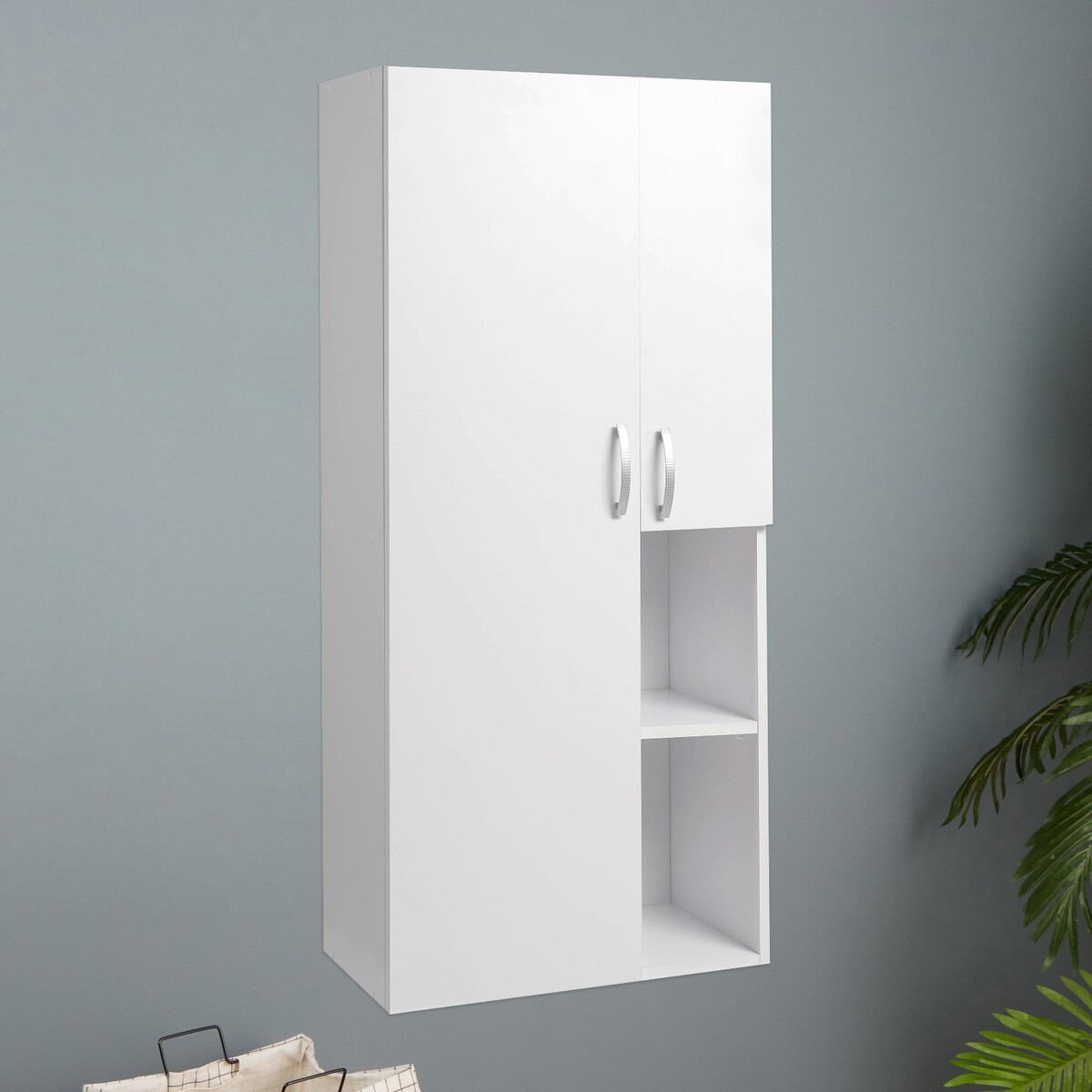 Шкаф для ванной комнаты, белый, 55 х 120 х 30 см No brand