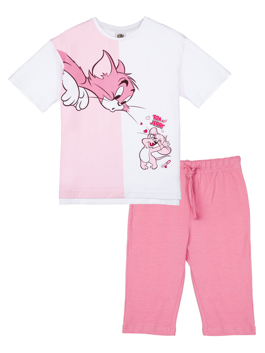 Комплект трикотажный фуфайка футболка бриджи пижама брюки классического пояс комплект трикотажный для девочек фуфайка футболка бриджи