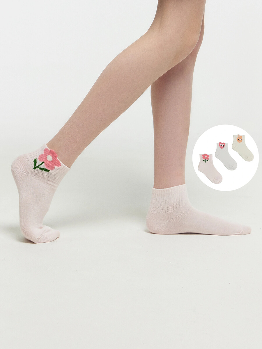 Носки детские розовые мультипак (3 пары)
