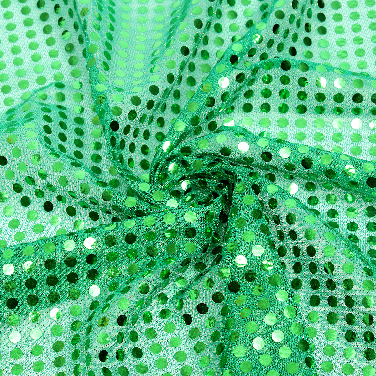 Отрез для рукоделия, сетка с пайетками, цвет зеленый, 47,5 × 50 см Страна Карнавалия