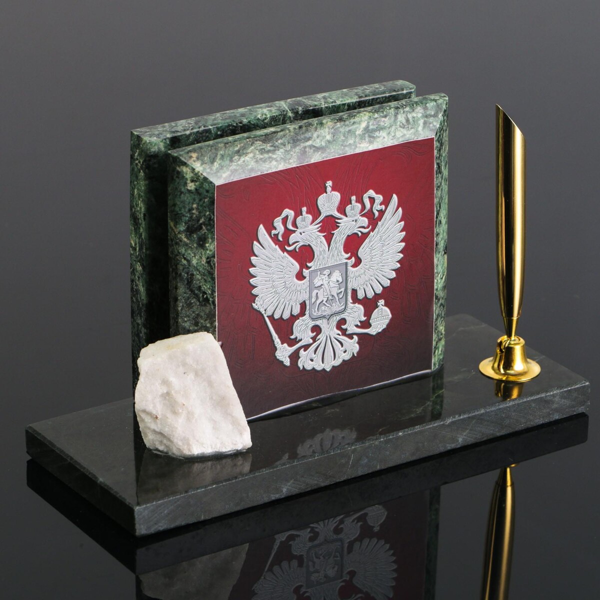 Набор настольный кольчугинский мельхиор набор для чая подстаканник никелированный с чернением герб рф стакан
