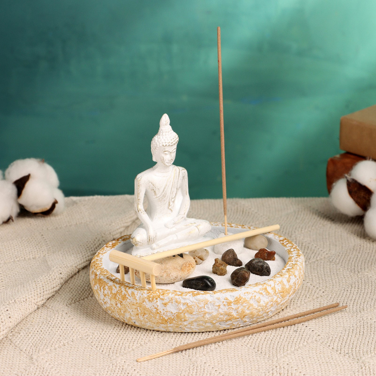 

Японский сад камней настольный, Бежевый;белый