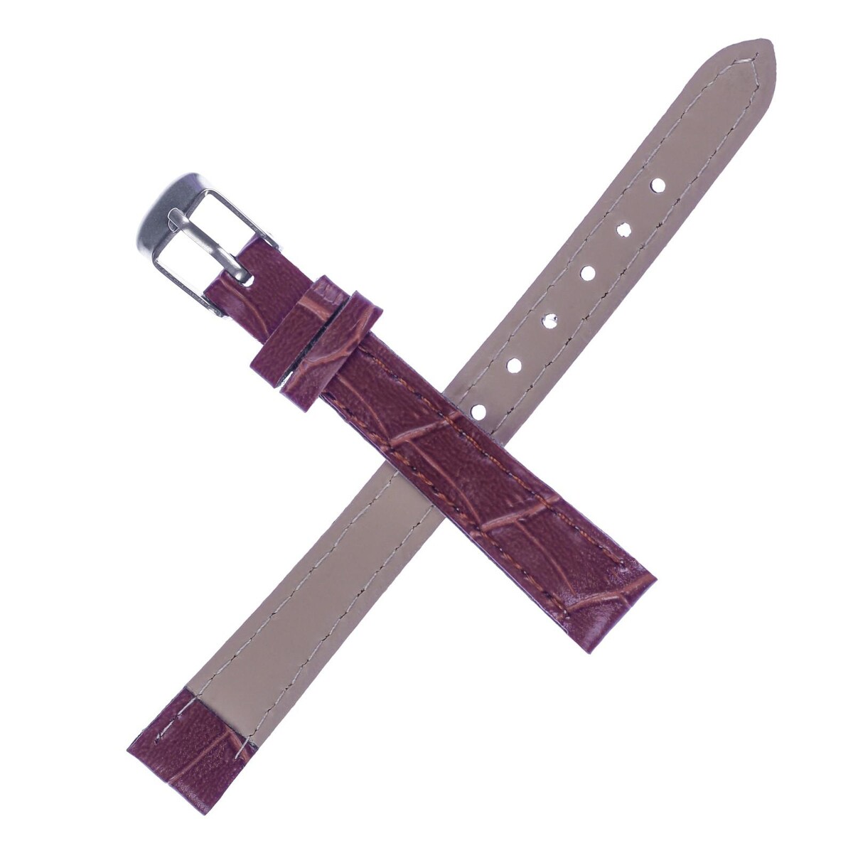 Ремешок для часов, 12 мм, экокожа, l-19 см, коричневый брелок для автомобильного ключа ремешок натуральная кожа коричневый босс
