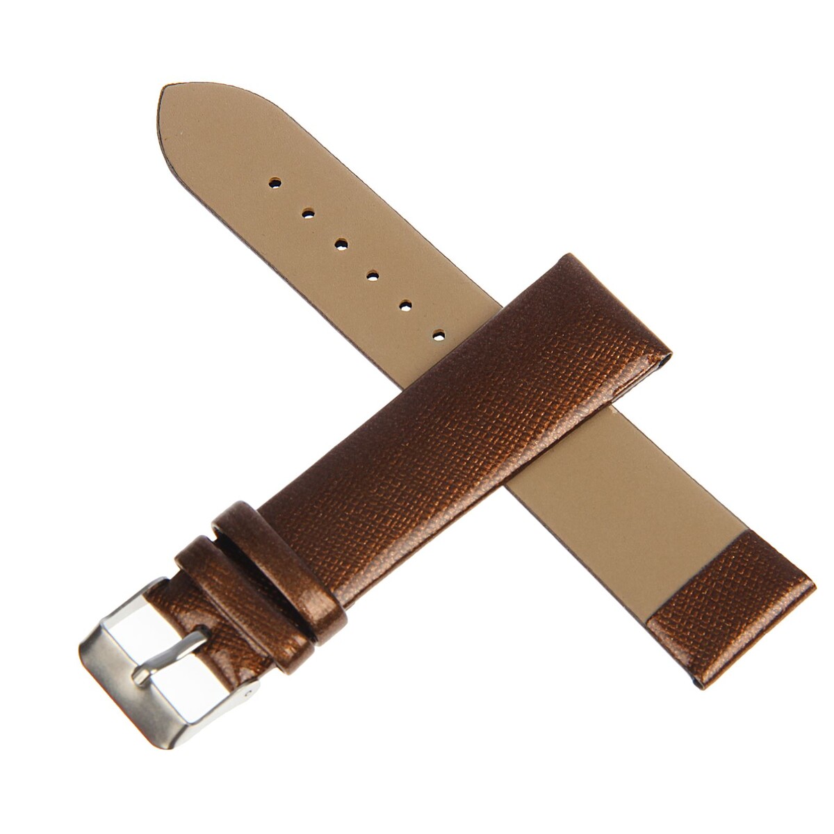 Ремешок для часов, 20 мм, экокожа, l-19 см, коричневый брелок для автомобильного ключа ремешок натуральная кожа коричневый босс