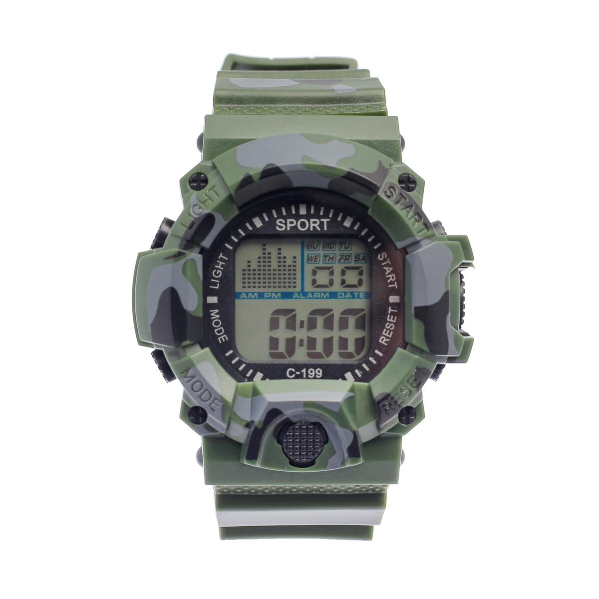 Часы наручные электронные sport, d-5 см, ремешок силикон 24.5 см, хаки ремешок apple sport loop для apple watch 45mm 45mm нейлон кипрский зеленый