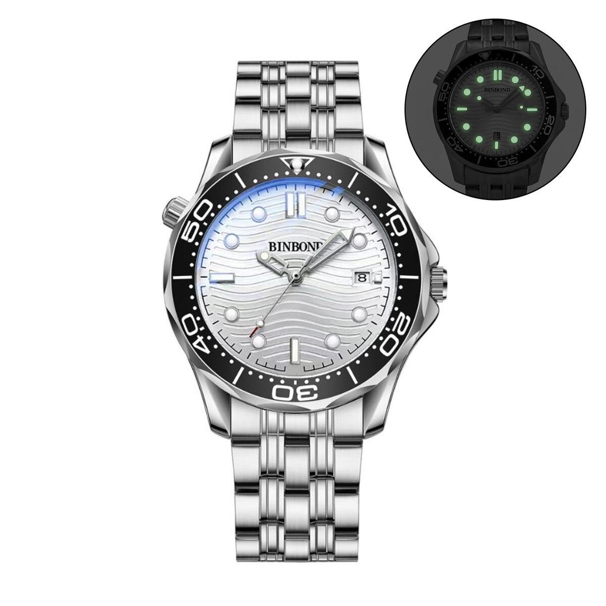 Часы наручные кварцевые мужские, d-4.4 см, ремешок l-26 см, 3 атм, светящиеся часы наручные кварцевые мужские синие