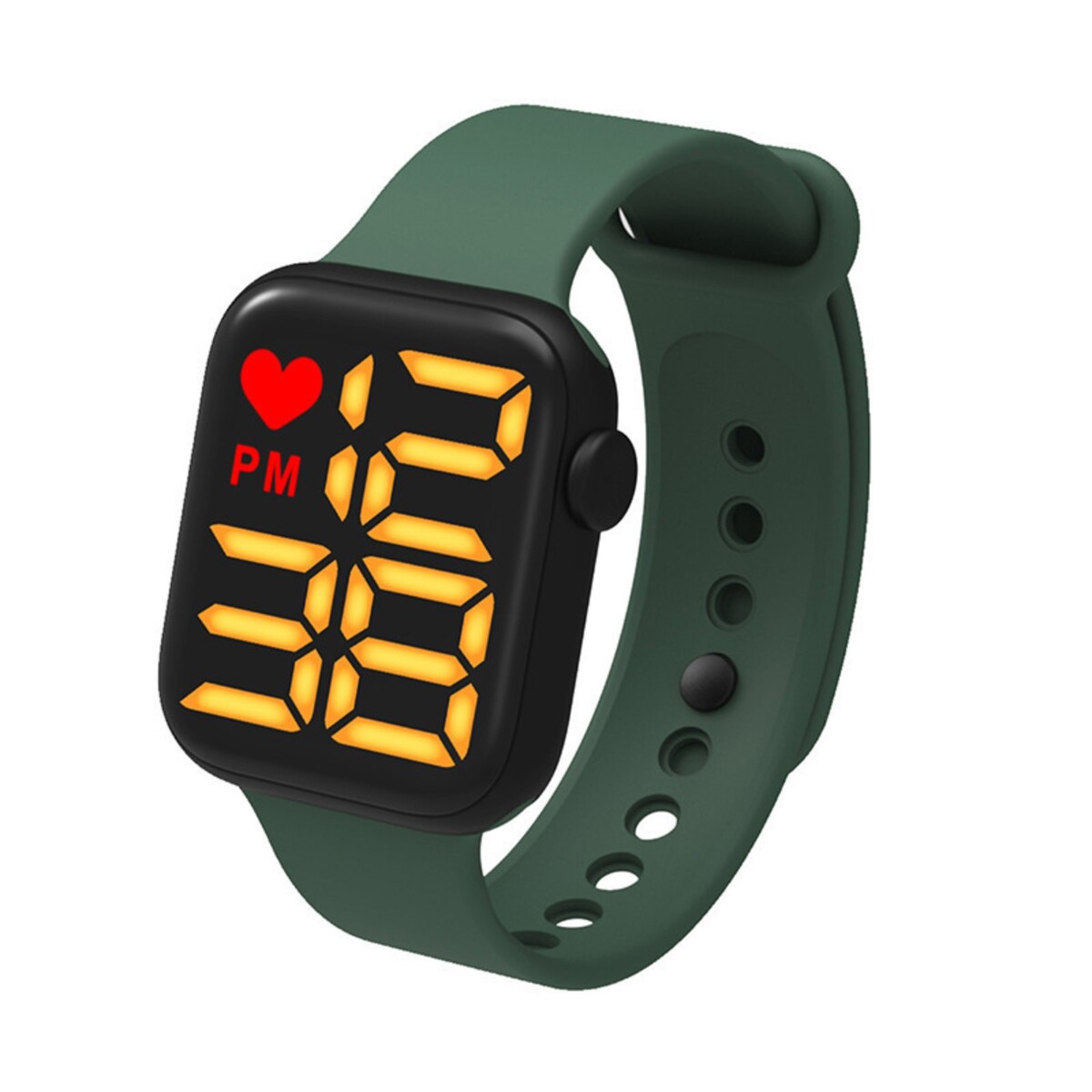Часы наручные электронные, d-3.7 см, календарь, ремешок силикон, зеленые часы наручные женские d 2 см ремешок силикон l 25 см зеленые