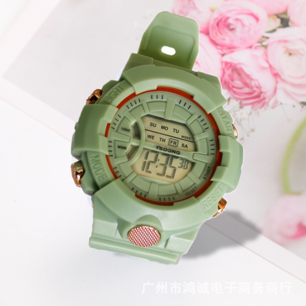Часы наручные электронные, ремешок силикон, зеленые часы наручные женские d 2 см ремешок силикон l 25 см зеленые