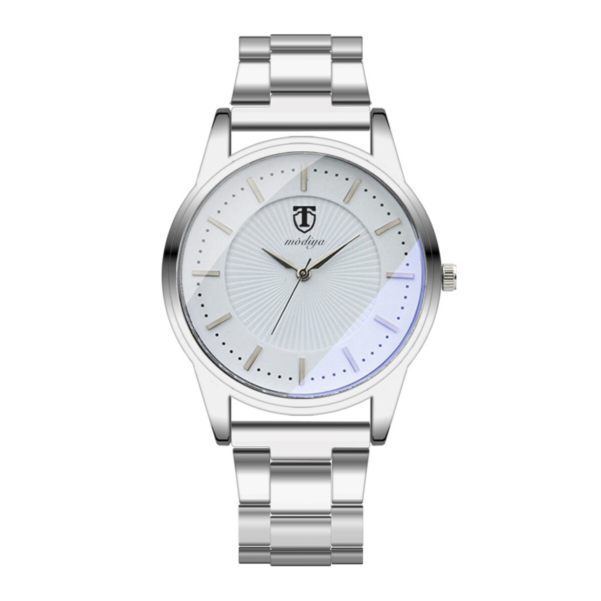 Часы наручные мужские, d-4.2 см, ремешок металл, белый циферблат No brand