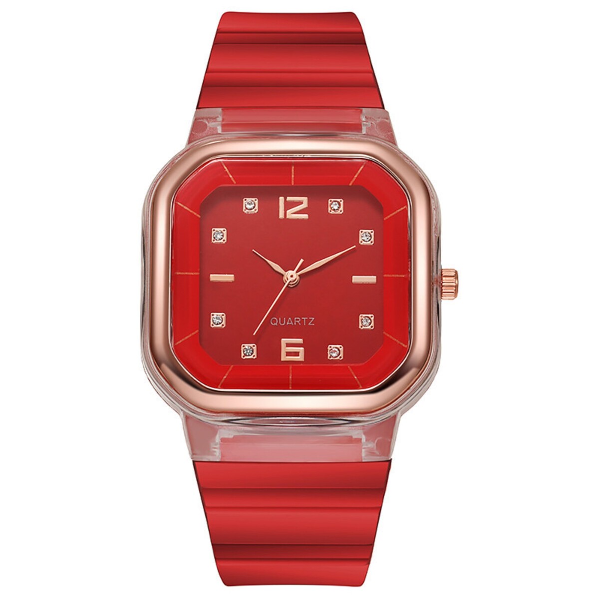Часы наручные женские, 4.1 х 4.1 см, ремешок силикон, красные часы наручные d 4 6 см водонепроницаемые ремешок силикон синий циферблат