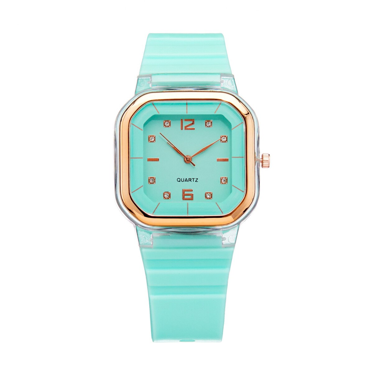 Часы наручные женские, 4.1 х 4.1 см, ремешок силикон, бирюзовые часы наручные женские d 2 см ремешок силикон l 25 см зеленые