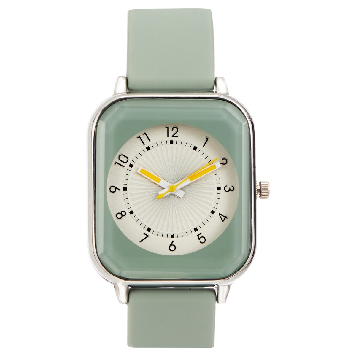 Часы наручные женские, d-2 см, ремешок силикон l-25 см, зеленые часы наручные женские 4 1 х 4 1 см ремешок силикон черные