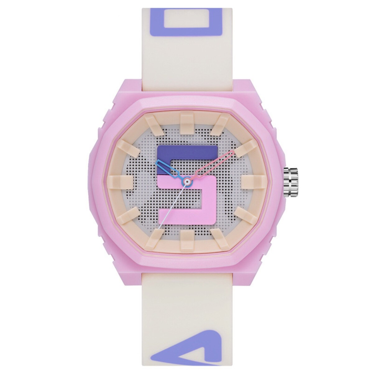 Часы наручные d-4.6 см, водонепроницаемые, ремешок силикон, розовый циферблат бусина силикон многогранник телесный розовый d 1 7 см