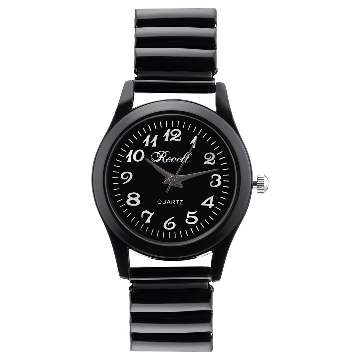 Часы наручные женские, d-2.8 см, ремешок металл, черные