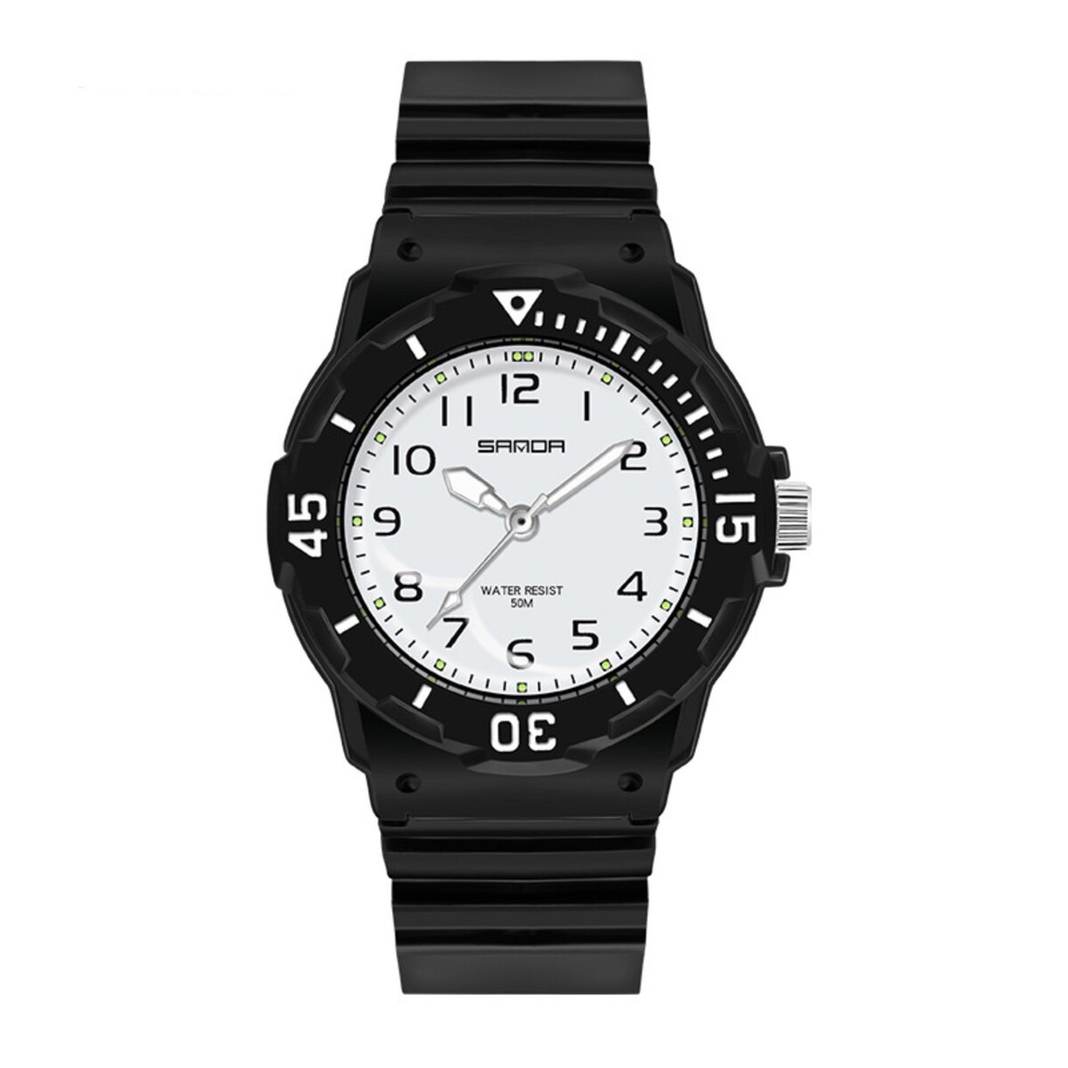 Часы наручные, d-3.5 см, светящиеся, водонепроницаемые, ремешок силикон, черные No brand