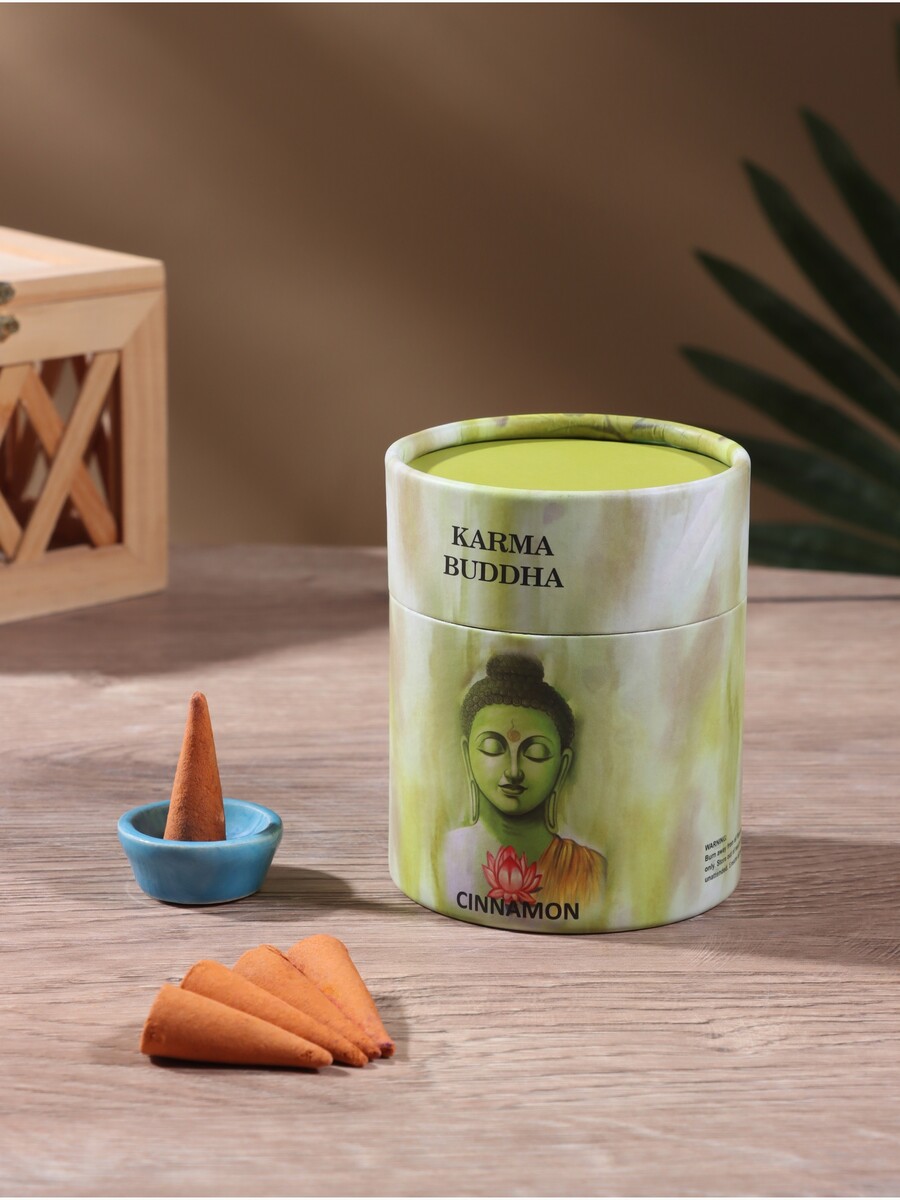 

Благовония karma buddha, аромаконусы, корица, набор 30 шт.