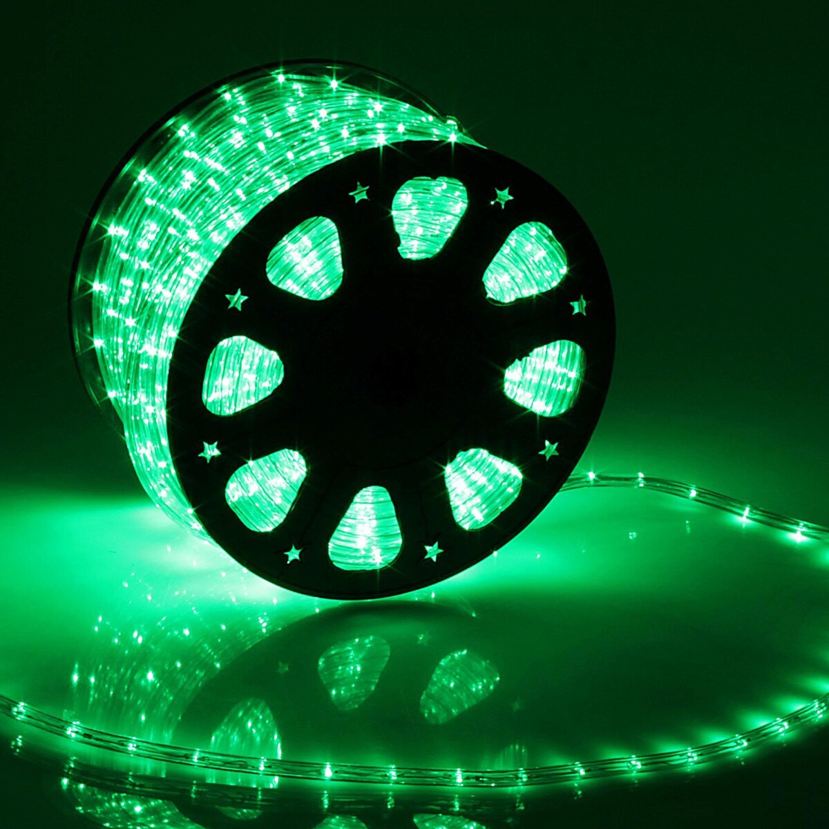 Световой шнур luazon lighting 11 мм, ip65, 100 м, 24 led/м, 220 в, 2w, постоянное свечение, свечение зеленое