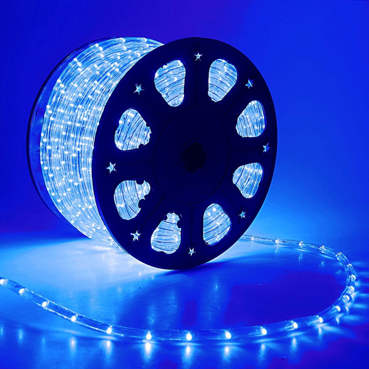 Световой шнур luazon lighting 11 мм, ip65, 100 м, 24 led/м, 220 в, 2w, постоянное свечение, свечение синее Luazon Lighting