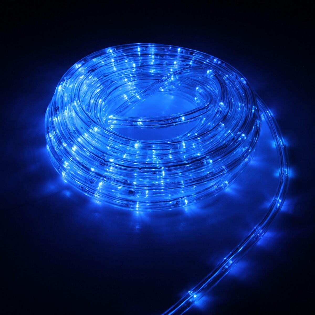 Световой шнур luazon lighting 10 мм, ip65, 5 м, 24 led/м, 220 в, 8 режимов, свечение синее luazon lighting led шнур круглый 8 режимов 5 м