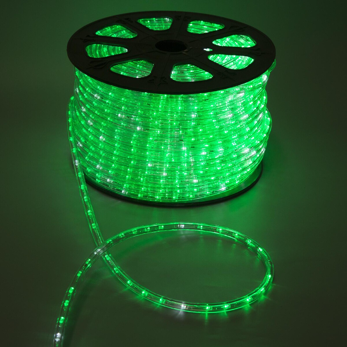Световой шнур luazon lighting 13 мм, ip65, 100 м, 36 led/м, 220 в, 2w, мерцание, свечение зеленое Luazon Lighting