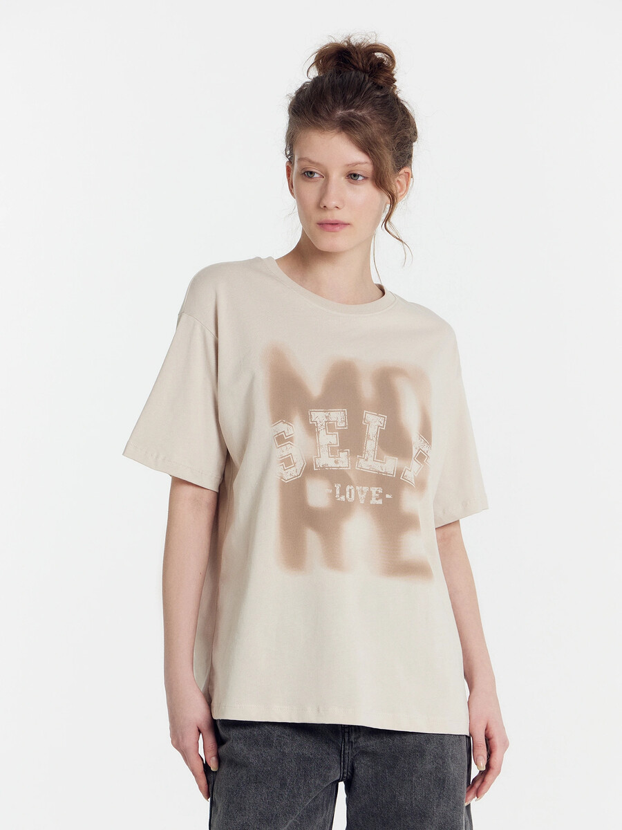 Футболка женская серая с печатью футболка женская extreme merino brubeck