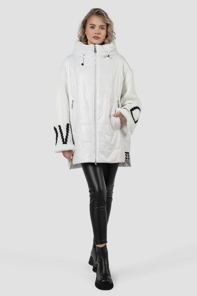 Куртка женская демисезонная (холлофайбер 100) EL PODIO, размер 58, цвет белый