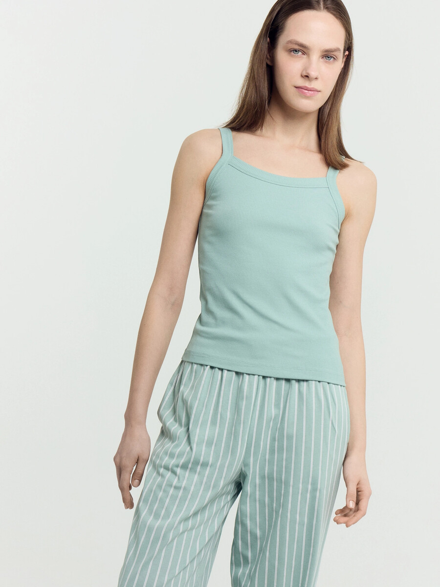 Комплект женский (топ, брюки) Mark Formelle, размер 42, цвет шалфей +полоска на шалфее 010823526 - фото 5