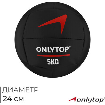 Медицинбол onlytop, 5 кг, d=24 см