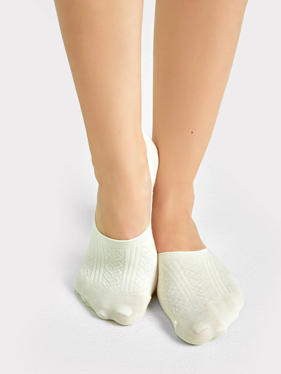 Женские подследники в молочном оттенке женские укороченные носки с плюшевым следом в оттенке