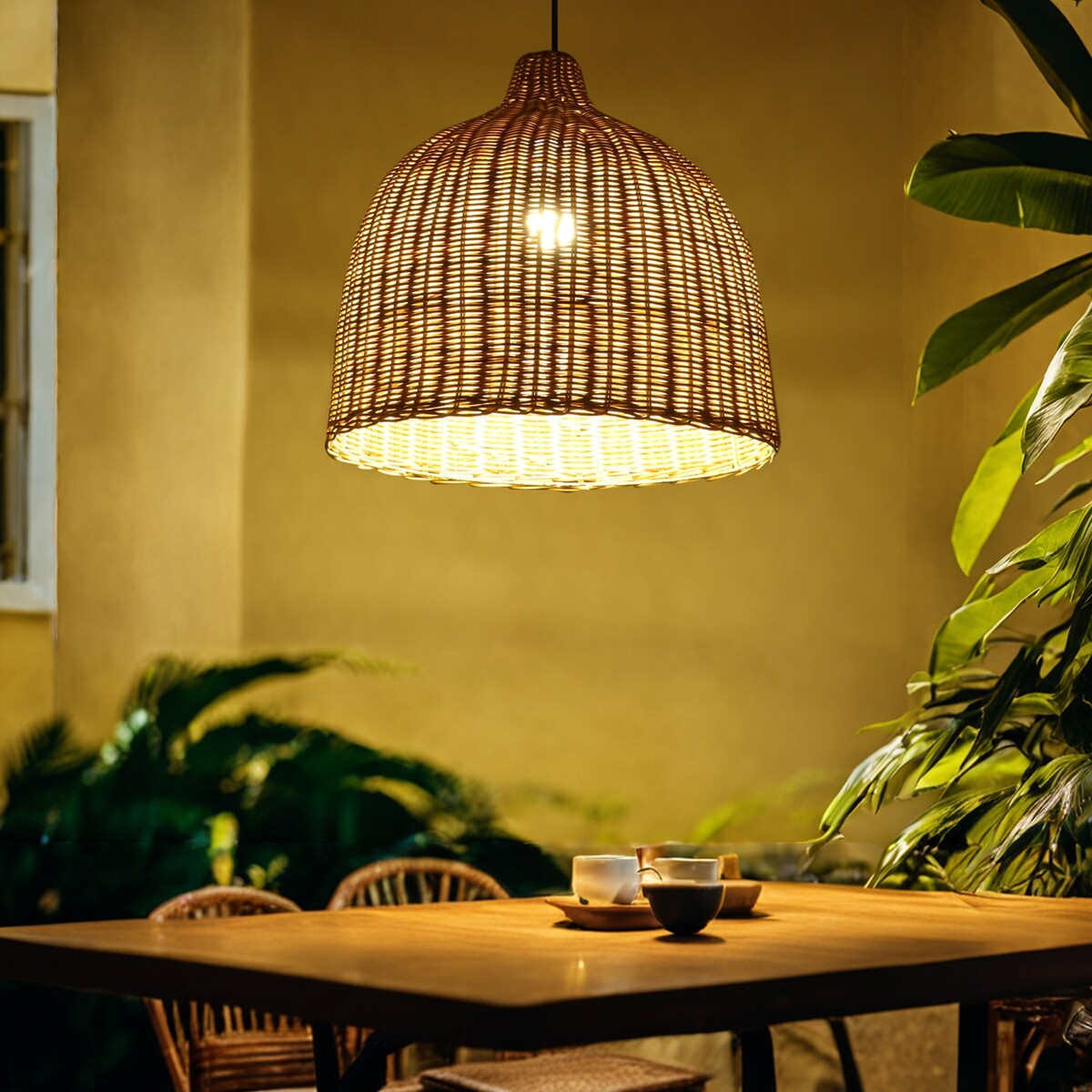 

Светильник потолочный из ротанга