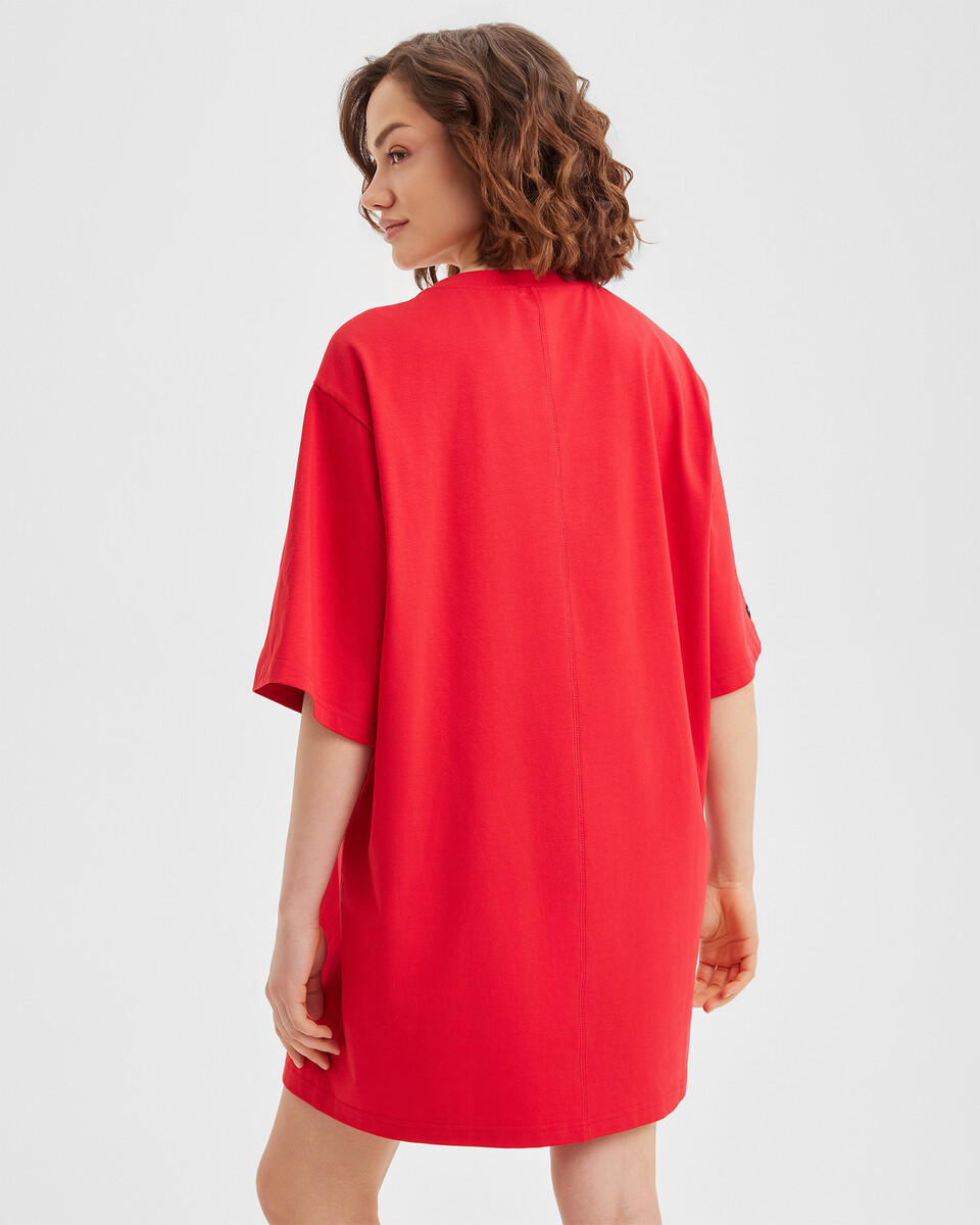 Платье-футболка Barmariska, размер 40, цвет красный 010963239 - фото 2