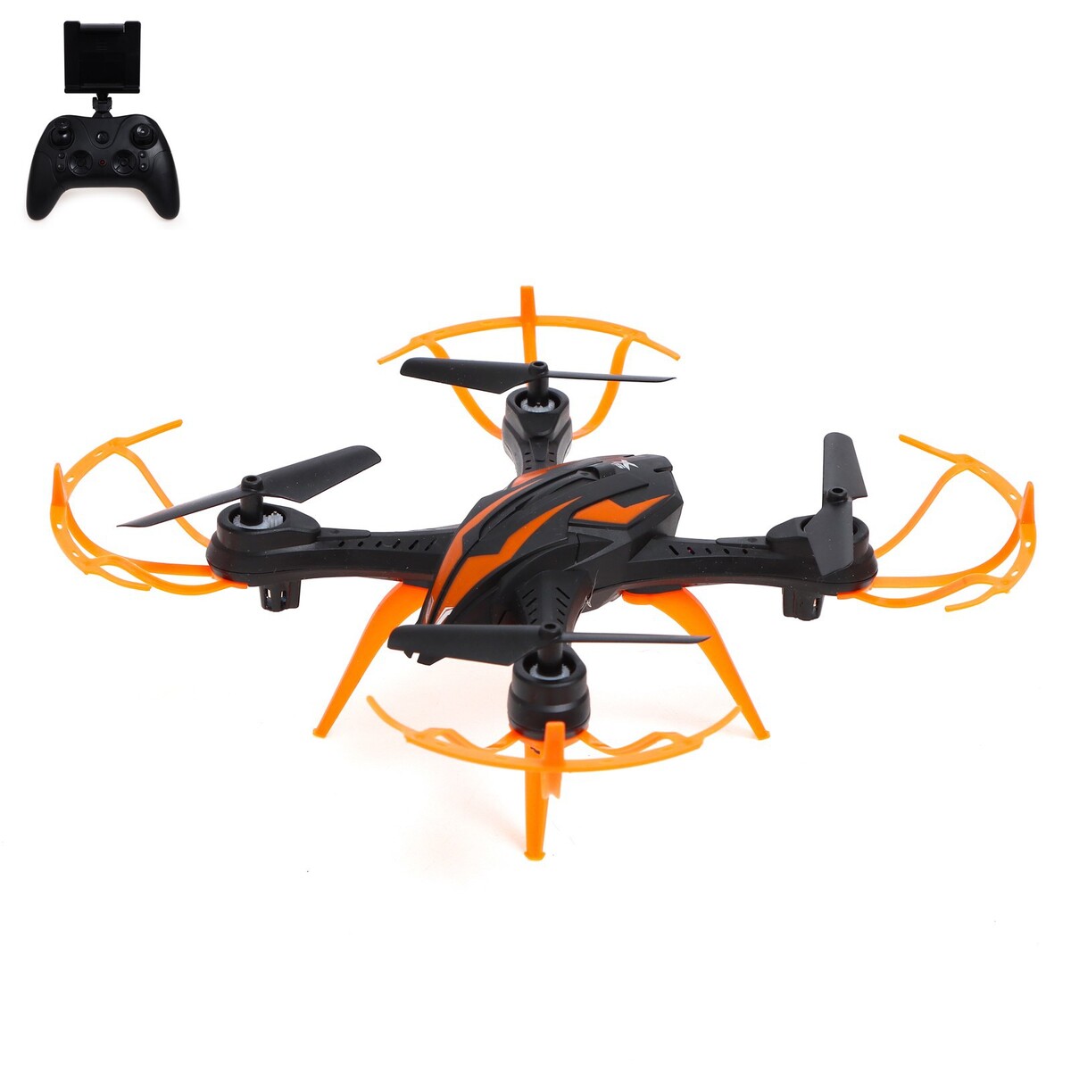 Квадрокоптер lh-x15wf, камера, передача изображения на смартфон, wi-fi, цвет черно-оранжевый поводок амортизирующий 120 160 х 1 см черно оранжевый