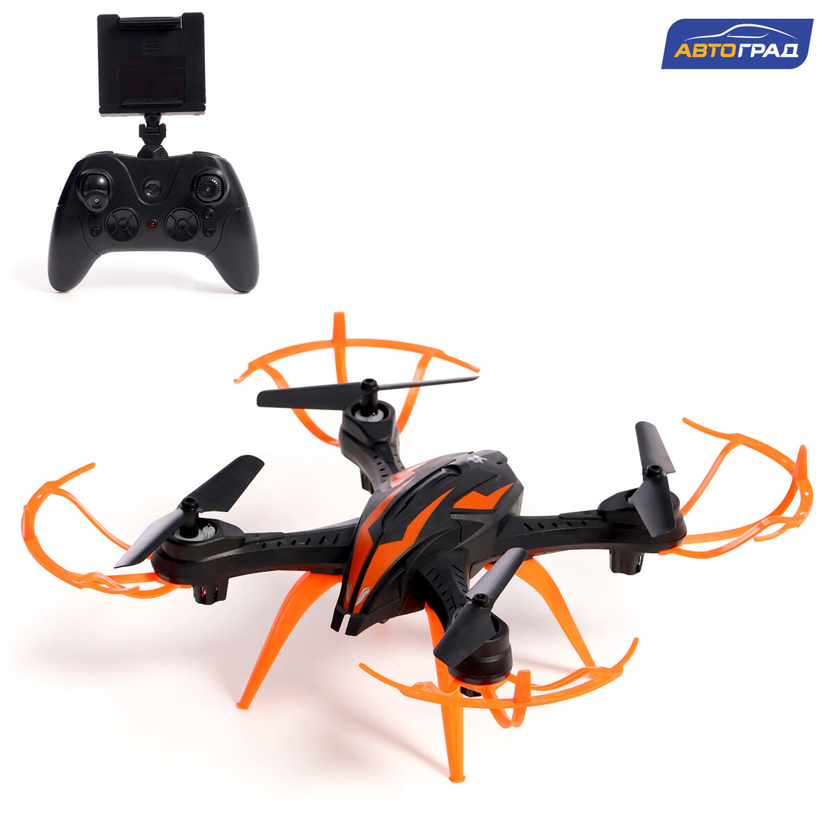 Квадрокоптер lh-x15wf, камера, передача изображения на смартфон, wi-fi, цвет черно-оранжевый No brand