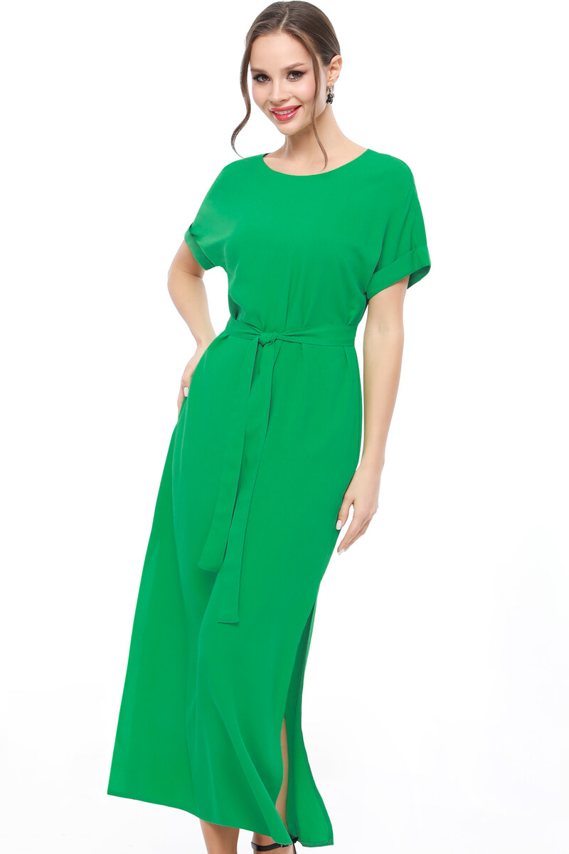 Платье полуприлегающее платье из вискозы в зеленое пятнышко