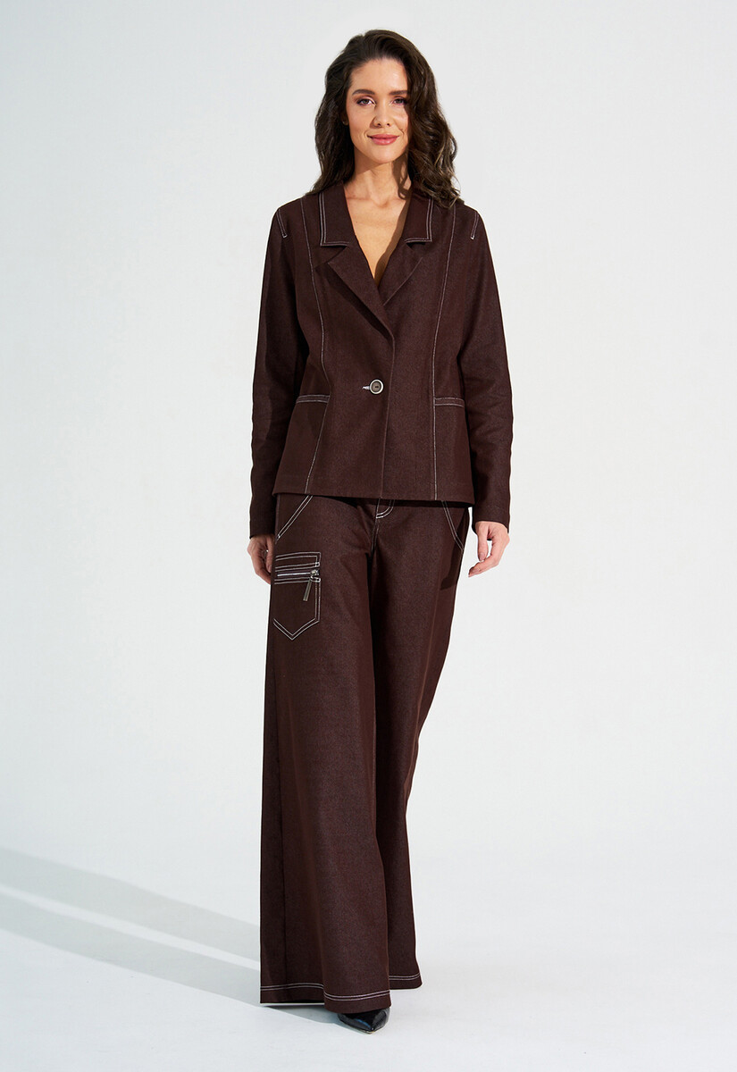 Жакет Dimma Fashion Studio, размер 42, цвет коричневый 011008872 - фото 3