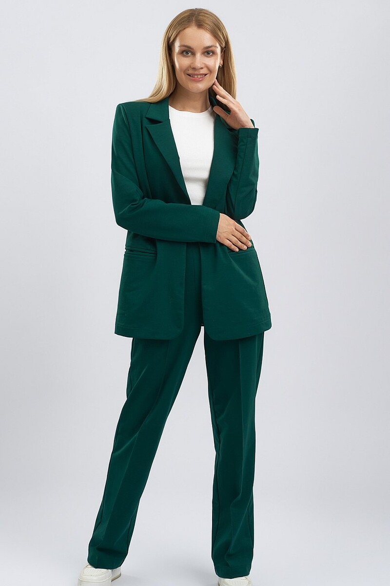 Костюм женский (жакет+брюки) Gipnoz, размер 46, цвет зеленый