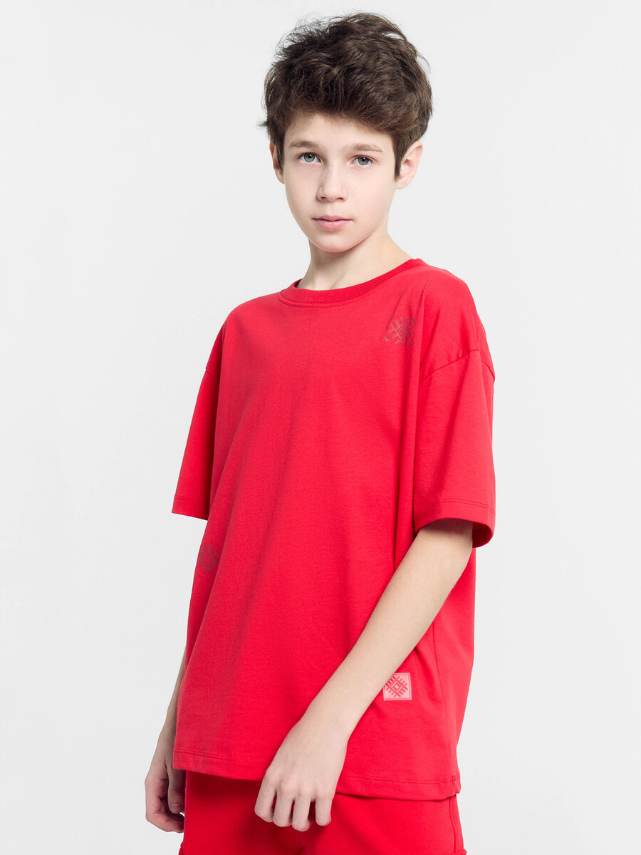 Футболка для мальчиков красная с печатью футболка для мальчиков
