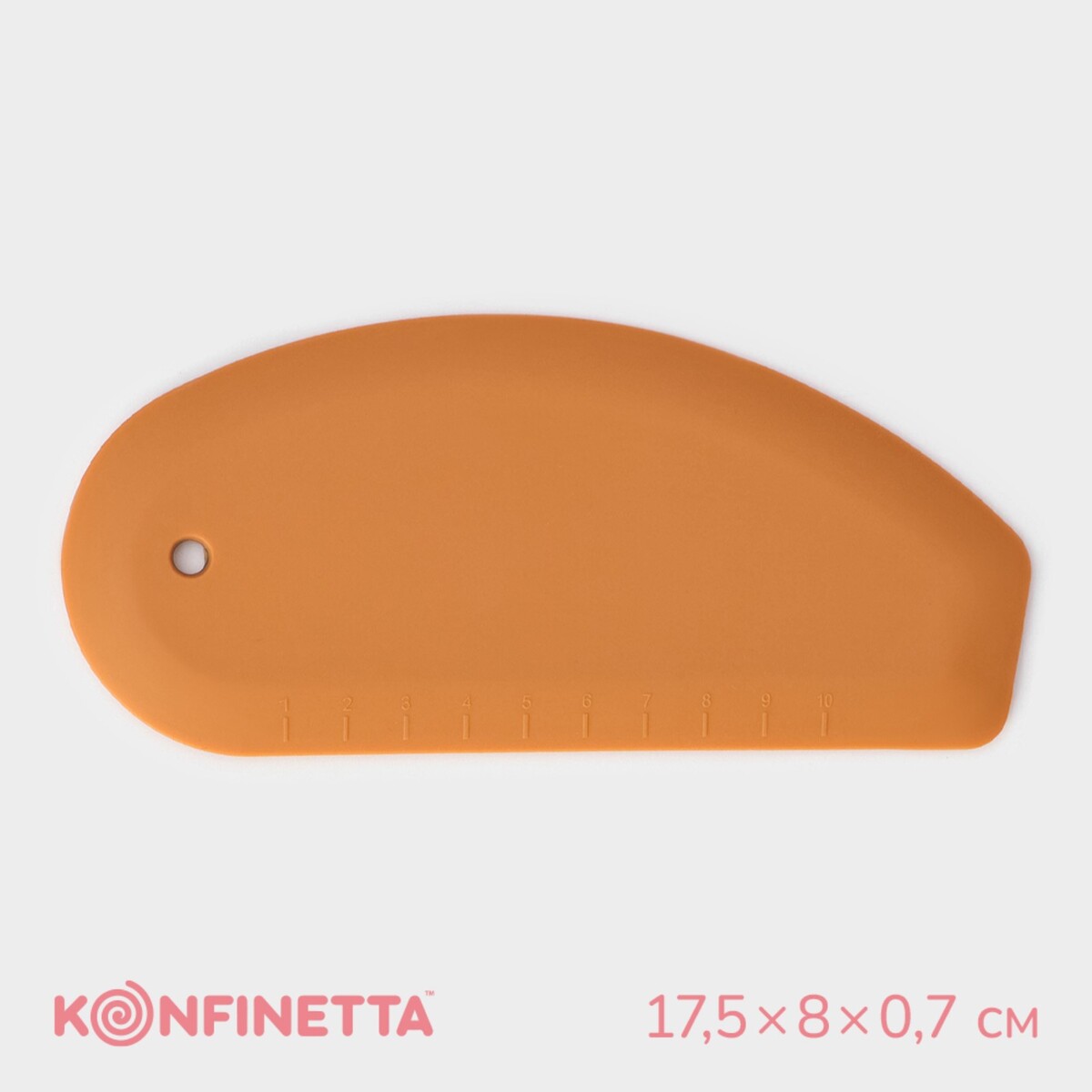 Шпатель кондитерский с разметкой konfinetta, 17,5×8×0,7см, цвет бежевый шпатель кондитерский konfinetta 12 3×10 см