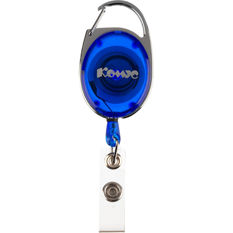 

Держатель для бейджа Комус с рулеткой синий
