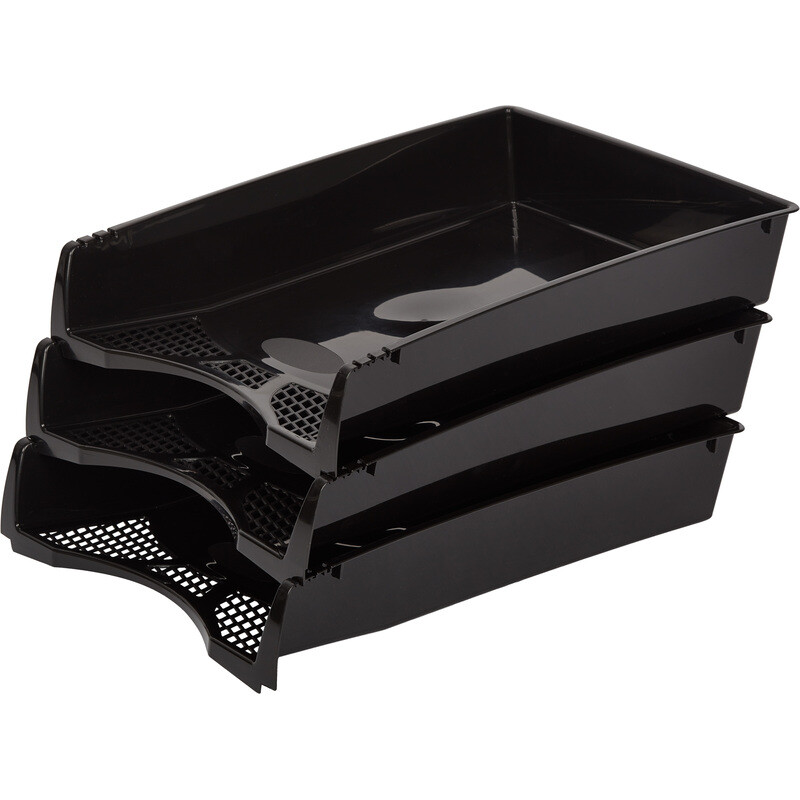 

Лоток горизонтальный для бумаг Attache пластиковый черный (3 штуки в упаковке)