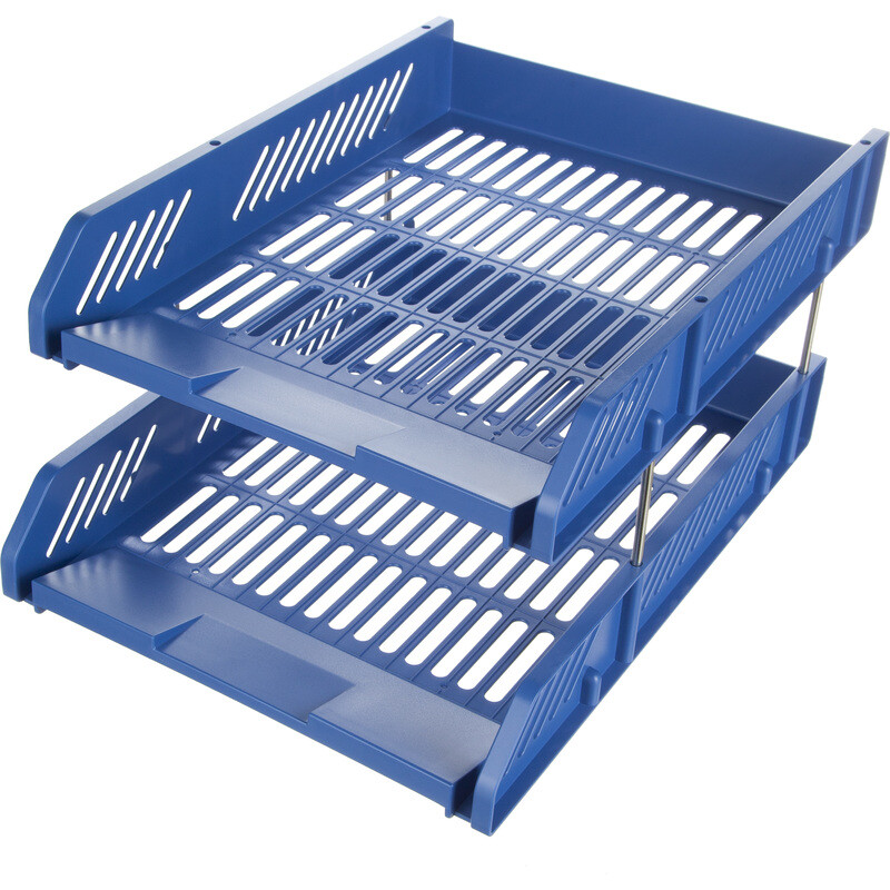 

Лоток горизонтальный для бумаг Deli пластиковый синий решетчатый (2 штуки в упаковке)