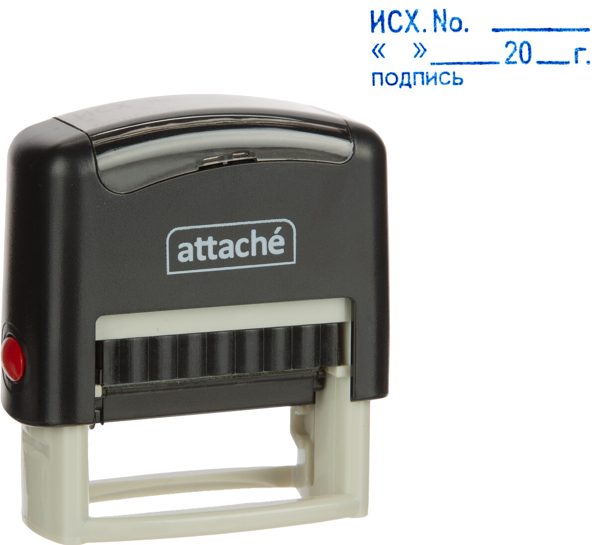 

Штамп стандартный исх. №___20_г____подпись. attache 35x11 мм