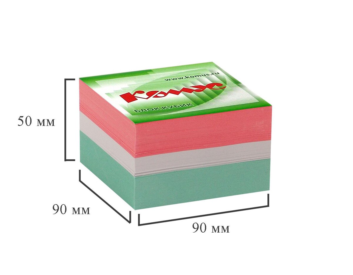 Блок для записей КОМУС запасной 9х9х5 цветной блок 80-100 г Комус  011100844: купить за 180 руб в интернет магазине с бесплатной доставкой
