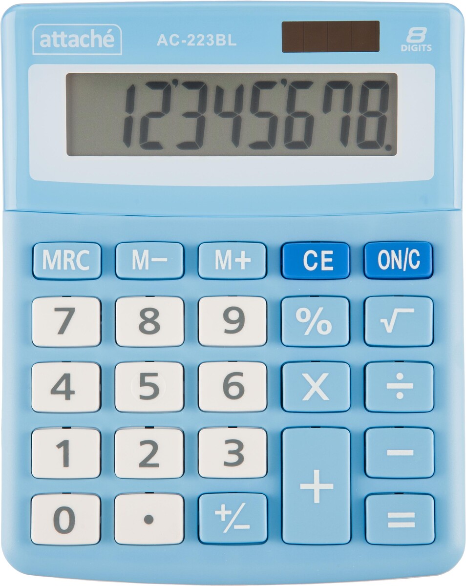 

Калькулятор настольный комп attache, aс-223bl,8р,дв. пит, голуб,134x107x34