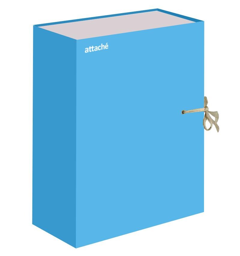 

Папка архивная attache bright сolours а4 лам.карт, голубая 100мм