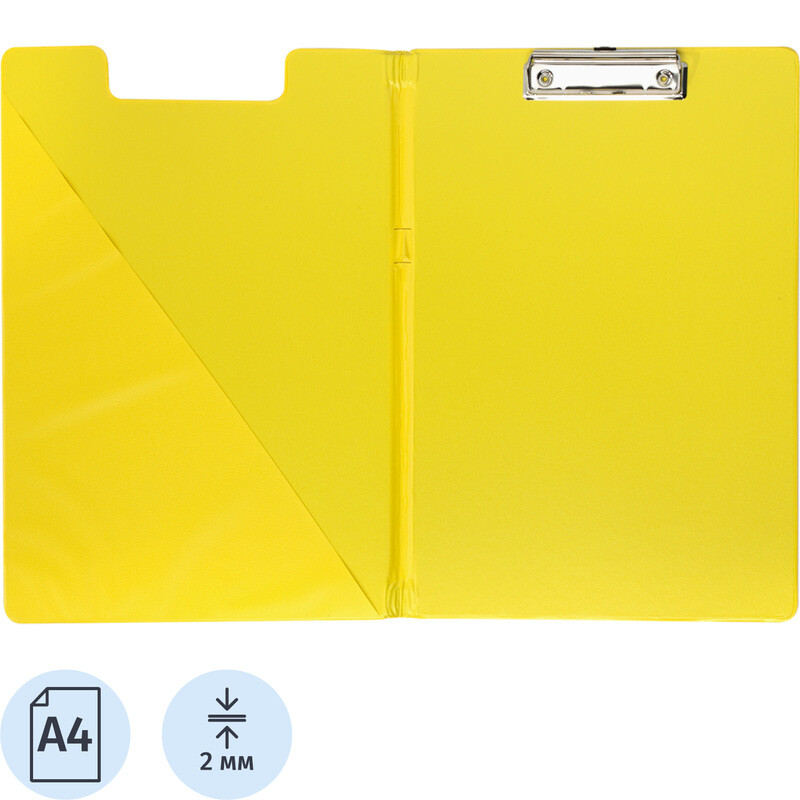 

Папка-планшет с зажимом Attache Bright colours A4 желтая