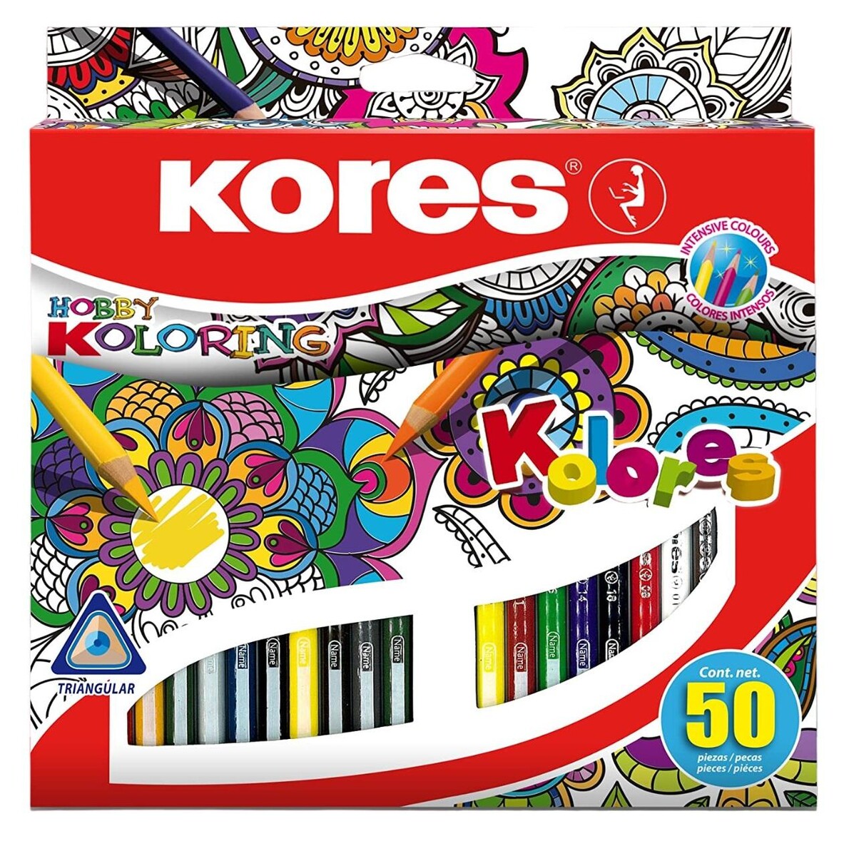 

Карандаши цветные 50 цв. 3-гран.kores 93350